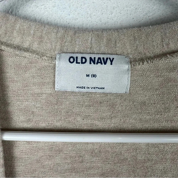 Old Navy Women's Beige Open Front Cardigan Sweater 3/4 Sleeve Pockets‎ Size M - Picture 5 of 7